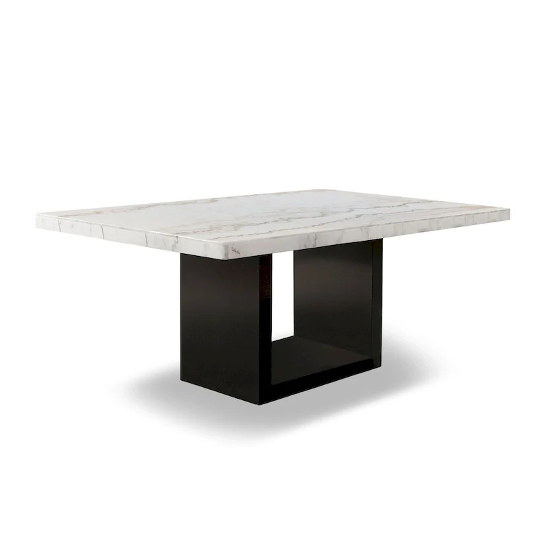 Cots Farmhouse White 70-inch Marble Dining Table