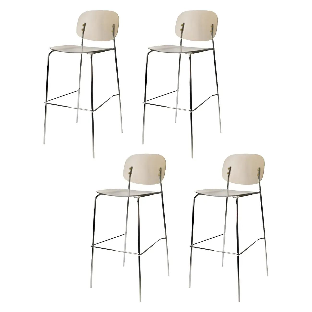 Scandinavian Square Seat Counter Height Acrylic Bar Stools