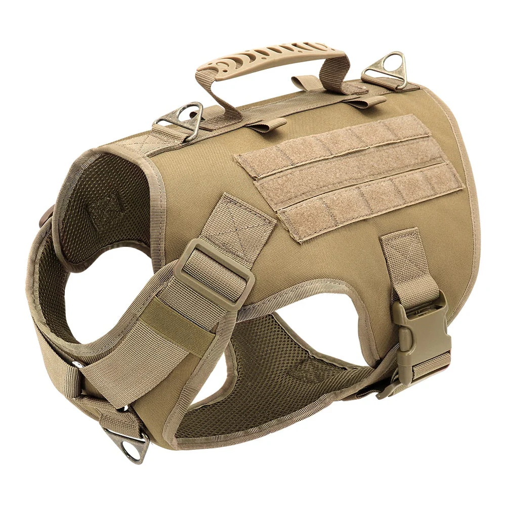 HULIANFU Tactical Dog Harness Pet Military Training Dog Vest German Shepherd Dog Harness Molle Vest For Medium Large Dogs - Deanwangkt