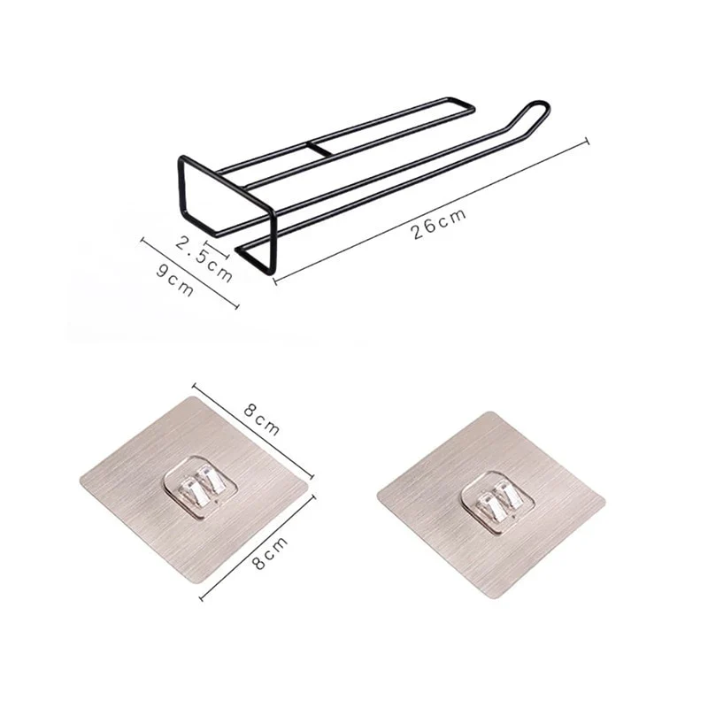 HULIANFU New Arrival Useful Iron Wine Rack Glass Holder Hanging Bar Hanger Shelf Stainless Steel Wine Glass Rack Stand Paper Roll Holder - Deanwangkt