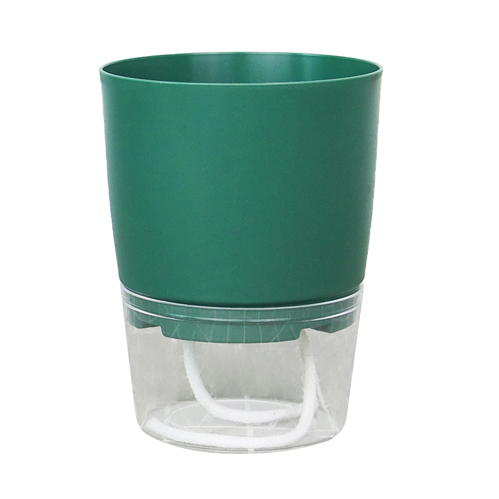 HULIANFU Watering Planter Handmade 2 Layer Self Watering Plant Flower Pot With Water Container Round Flowerpot Home Garden Decor - Deanwangkt