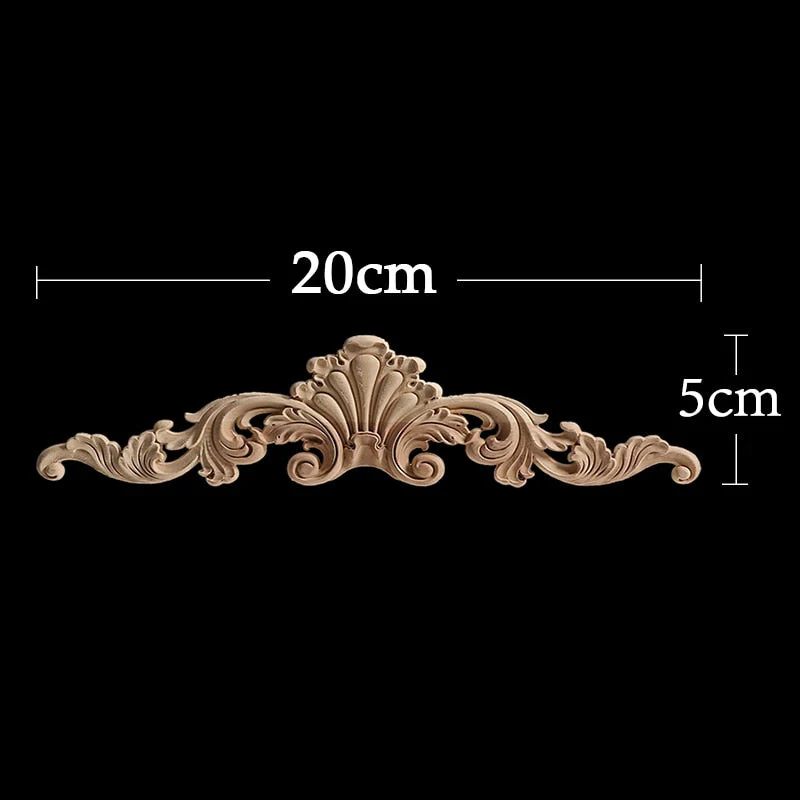 HULIANFU Long Rose Flower Exquisite Carving Natural Wood Appliques Furniture Wooden Mouldings Wmqe Vintage Unpainted Decoration Decal - Deanwangkt