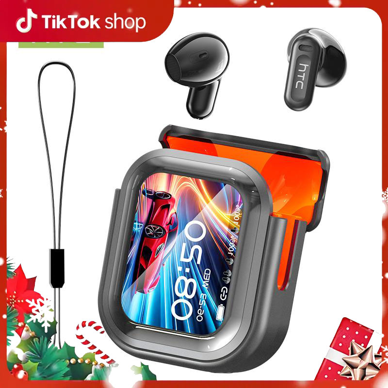 HTC NE20 Bluetooth 5.4 Earphones LED Display High Fidelity Waterproof Wireless Earphones | Suitable for Office, Sports, Study and Audio Calls | Built-in Microphone | Earphones