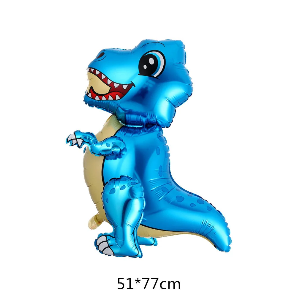 HULIANFU Large 4D Walking Dinosaur Foil Balloons Jungle Animal Boys Birthday Party Decors Jurassic  Standind Dragon Kids Toys Air Globos - Deanwangkt