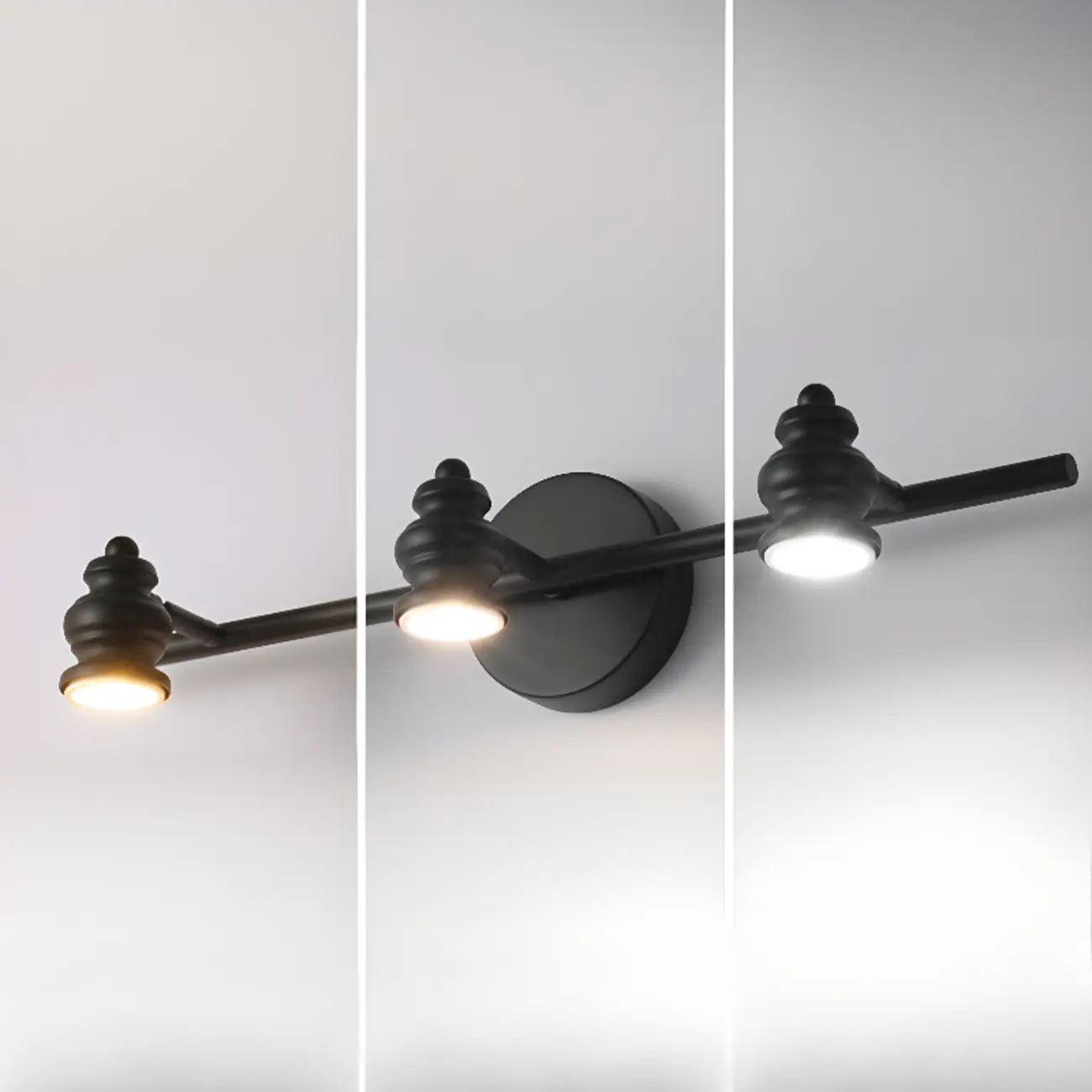 Large 4-Light Straight Metal Bathroom Vanity Lights