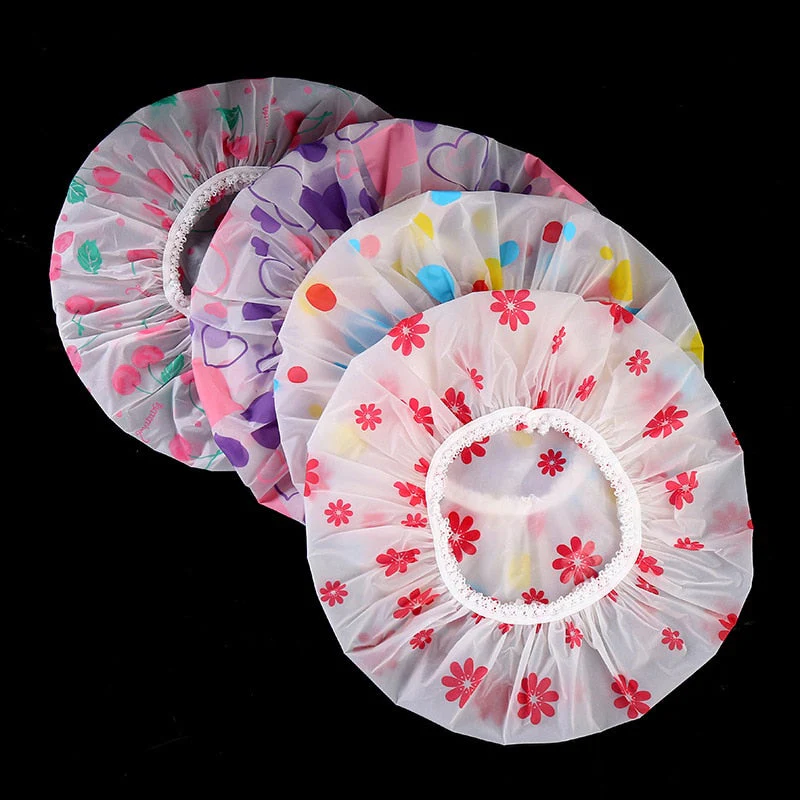 HULIANFU Waterproof Bath Hat Thickened Waterproof And Oil Fume Cap Women Spa Hair Salon Supplies Shower Cap Bathroom Accessories - Deanwangkt