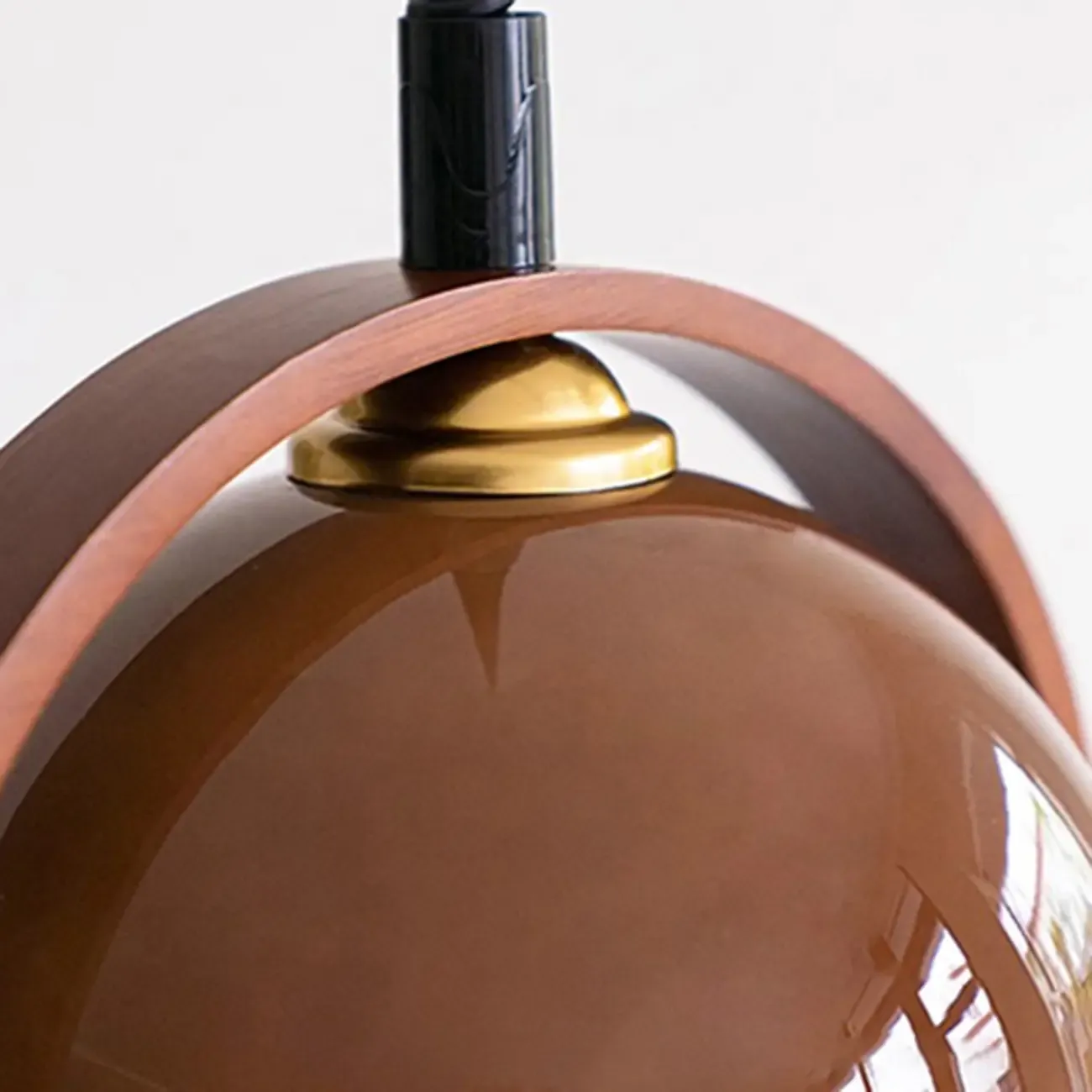 Modern Brown Glass Dome Pendant Lamp