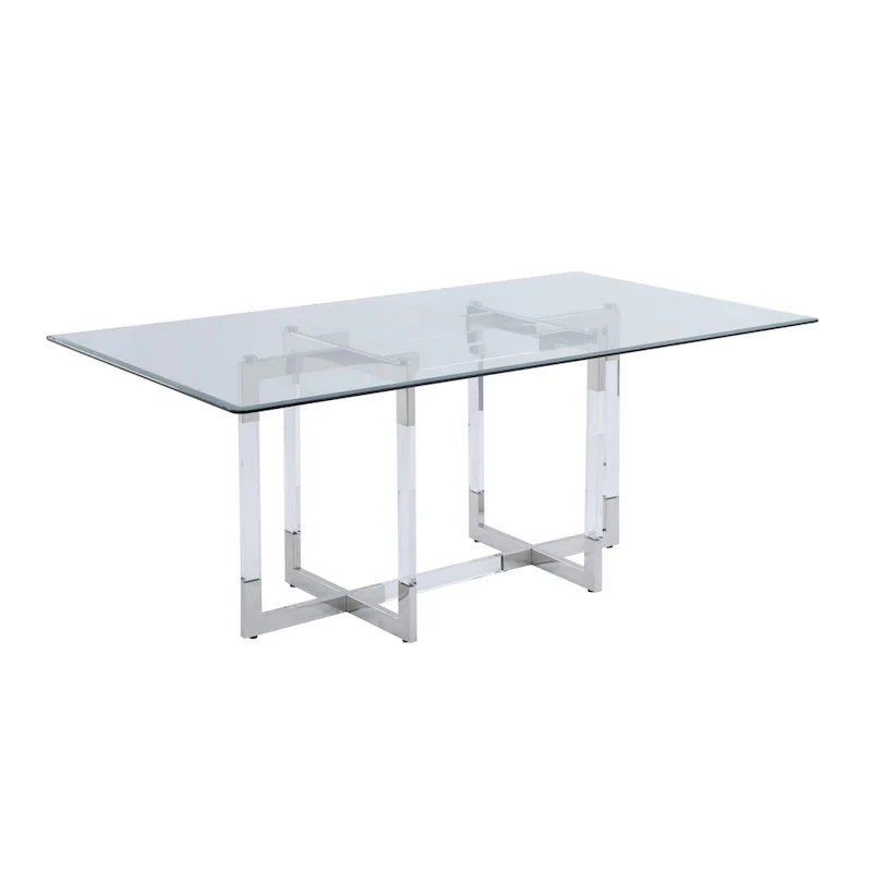 Amanda 72 Dining Table with Floating Acrylic Base - 42x 72