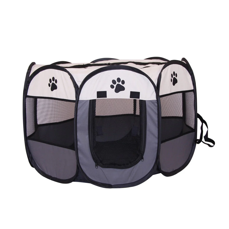 HULIANFU Portable Folding Pet Carrier Tent  Playpen Breathable Easy Operation Octagon Fence Outdoor Removable Puppy Kennel Bed For Cats - Deanwangkt