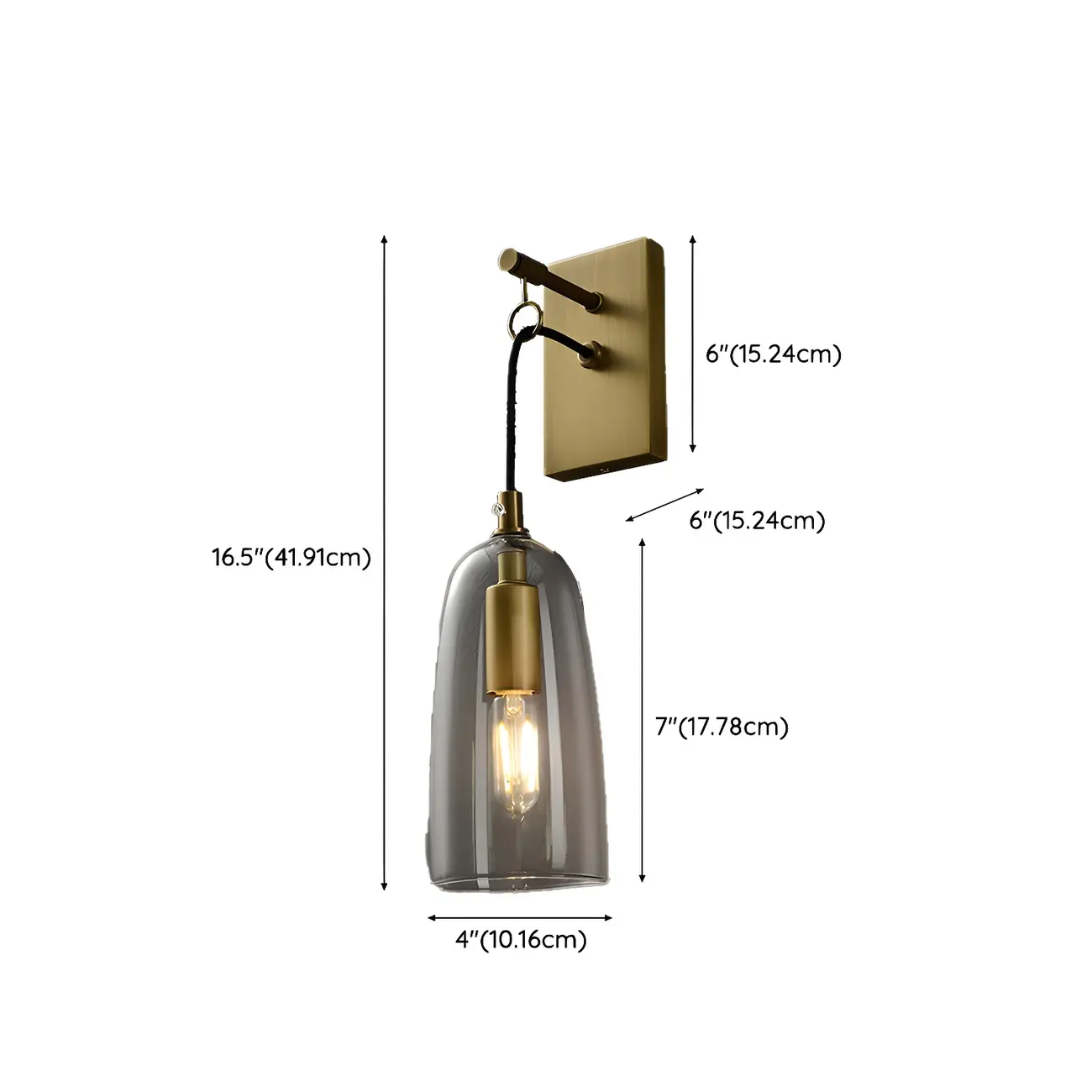 Gold Geometric Vanity Light with Clear Glass Shade