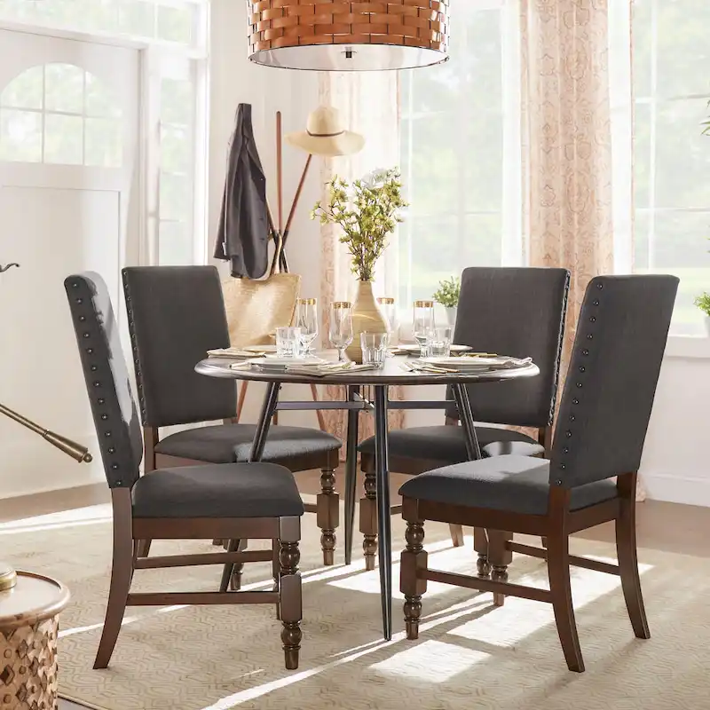 Flatiron Nailhead Upholstered Dining Chairs (Set of 2) by iNSPIRE Q Classic