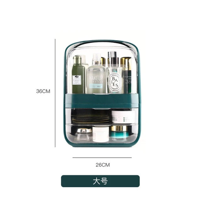 HULIANFU Large Capacity Makeup Organizer Cosmetic Storage Box Drawer Type Desktop Finishing Rack Dustproof Lipstick Beauty Mask Case - Deanwangkt