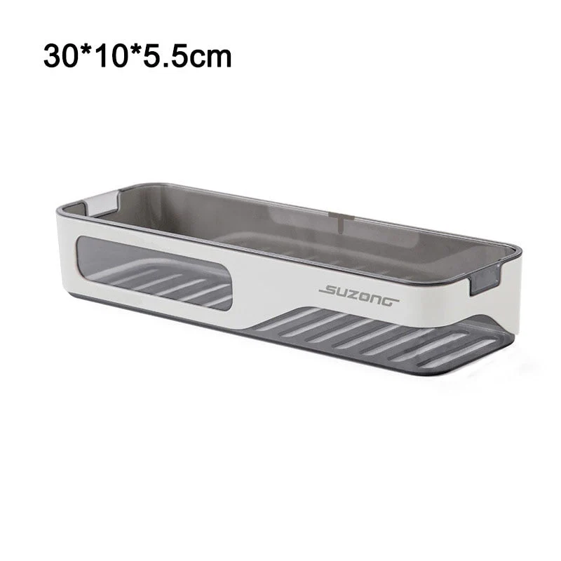 HULIANFU Wall Mounted Bathroom Shelf Shampoo Shower Organizer Punch-Free Bathroom Shelves Storage Rack Drainage Holder Household Items - Deanwangkt