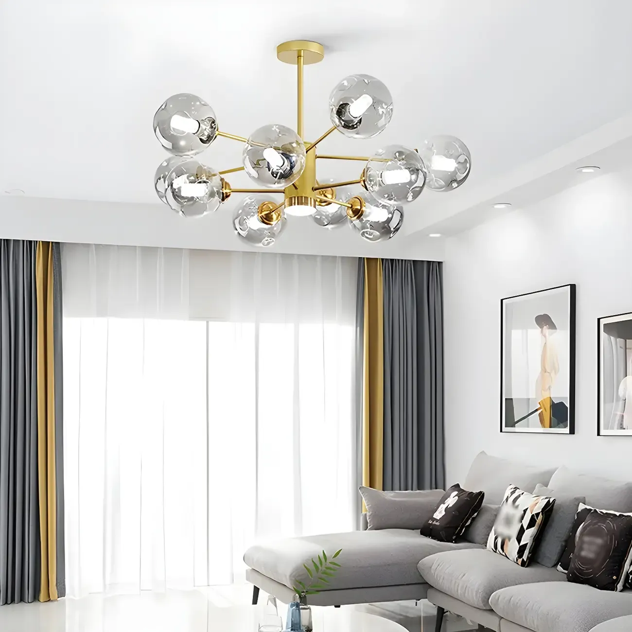 Modern LED Glass Crystal Sputnik Chandelier