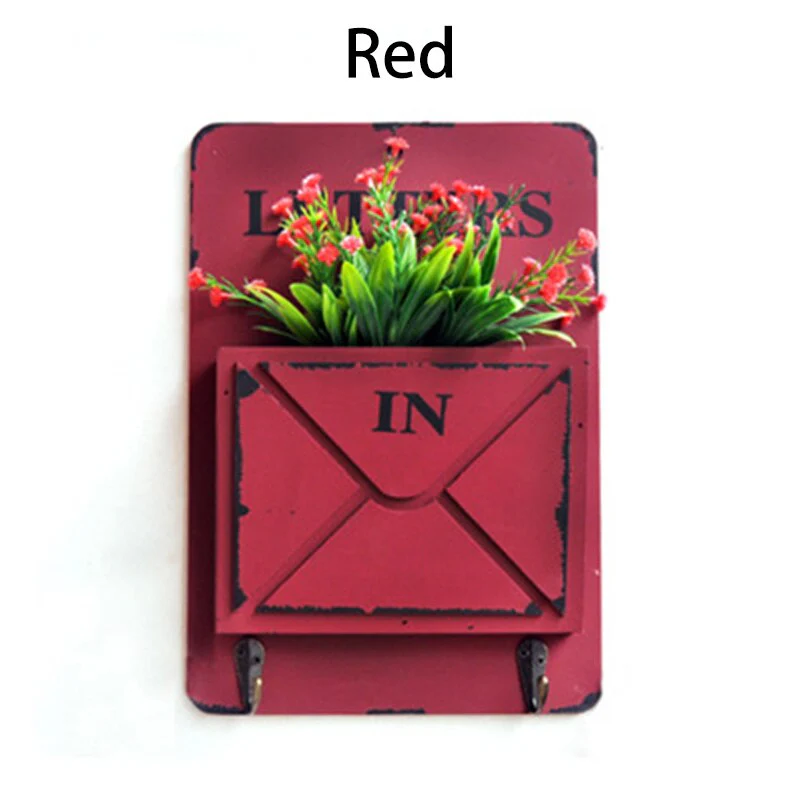 HULIANFU Vintage Wall Mount Mailbox Outdoor Mail Postal Letter Newspaper Organizer DIY Balcony Garden Mini Flower Pot Decor 18x4.5x26cm - Deanwangkt