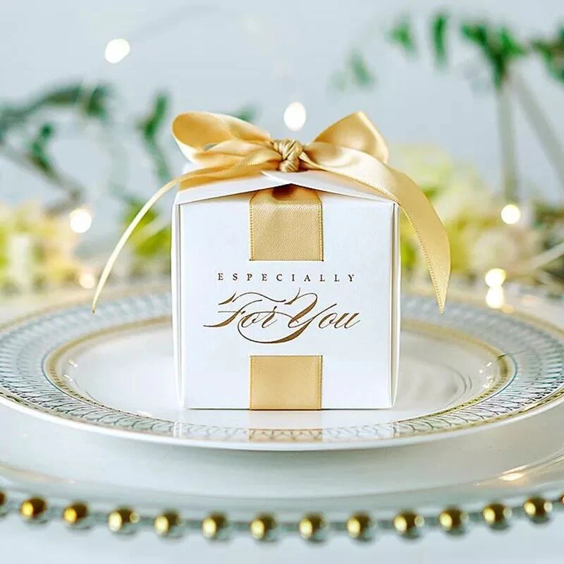 HULIANFU Wedding Favors Gift Box Souvenirs Gift Box With Ribbon Candy Boxes For Christening Baby Shower Birthday Event Party Supplies - Deanwangkt