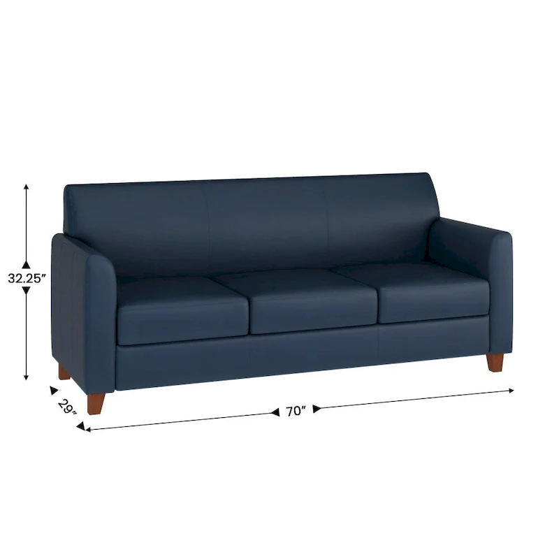 LeatherSoft Sofa with Clean Line Stitched Frame - 70W x 29D x 32.25H