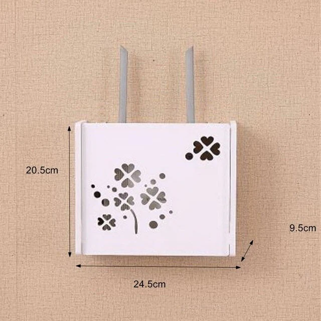 HULIANFU Large Wireless Wifi Router Storage Box PVC Density Panel Shelf Wall Hanging Board Bracket Cable  Organizer Home Decor - Deanwangkt