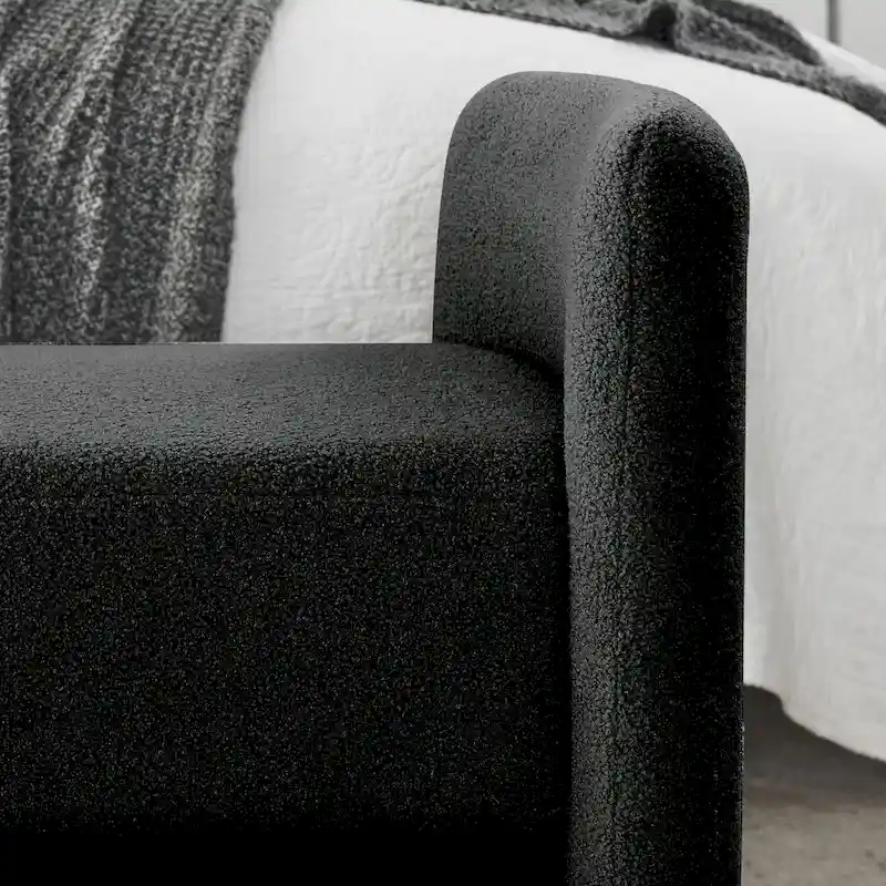 GDFStudio - Harper H-Frame Polyester Upholstered Bench with Modern Versatile Design