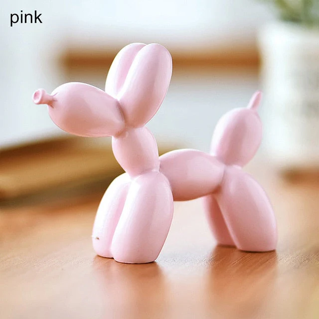 HULIANFU Resin Crafts Sculpture Gift Cute Small Balloon Dog Party Accessories Home Desktop Ornament Cake Dessert Decoration 9*3.5*7.5cm - Deanwangkt