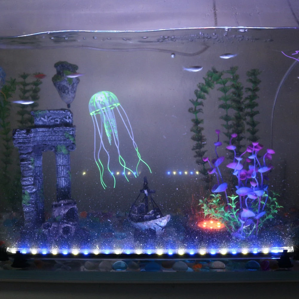HULIANFU Waterproof LED Aquarium Lights Fish Tank Light Bar Blue/White 19/29/39/49CM Submersible Underwater Clip Lamp Aquatic Decor EU - Deanwangkt
