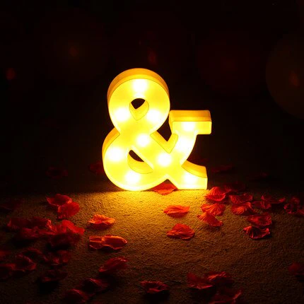 HULIANFU Luxury Alphabet Letter LED Lights Luminous Number Lamp  Battery Night Light for Home Wedding Birthday Christmas Party Decoration - Deanwangkt