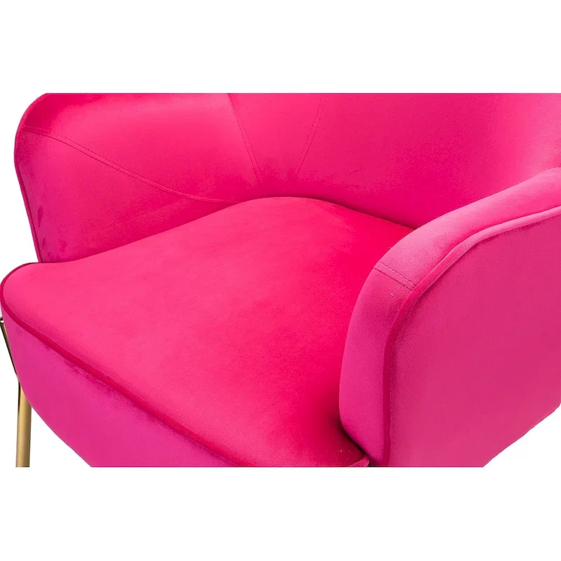 Ma Modern Velvet Accent Chair with Golden Legs Set of 2 by