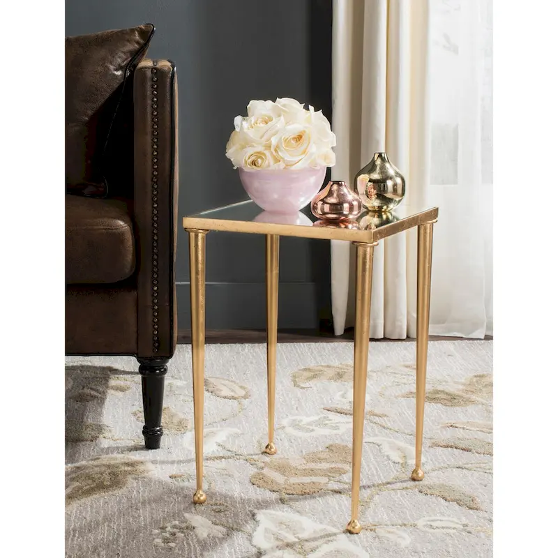SAFAVIEH Jetty Antique Gold Leaf End Table - 14 x 14 x 21 - 14Wx14Dx21H