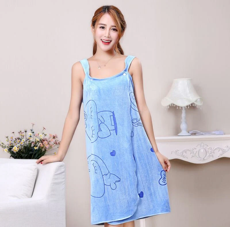 HULIANFU Microfiber Soft Bath Towel Fashion Women Sexy Wearable Quick Dry Magic Bathing Beach Spa Bathrobes Wash Clothing Beach Dresses - Deanwangkt