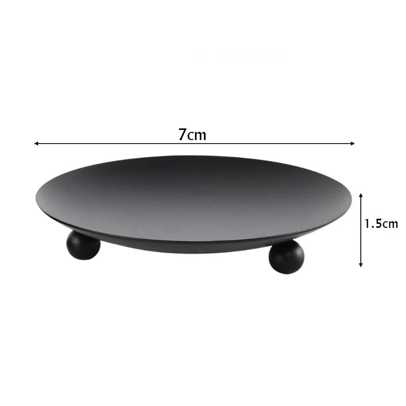HULIANFU Iron Black Gold Plated Candle Holders Pillar Metal Plate For Wedding Party Festival Portavelas Candelabra Art Gift Home Decor - Deanwangkt