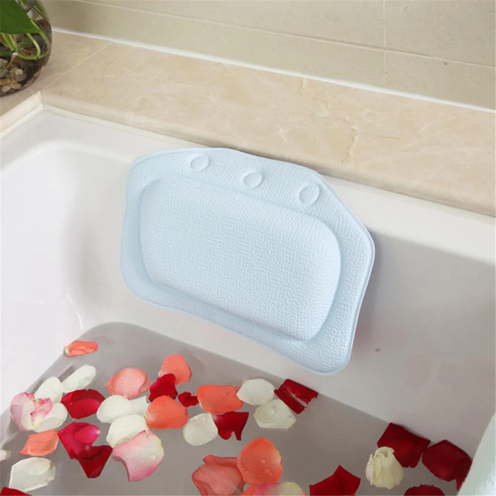 HULIANFU Soft Bathtub Pillow Headrest Waterproof PVC Bath Pillows Cushion Head Neck Rest Pillows With Suction Cups Bathroom Accessories - Deanwangkt