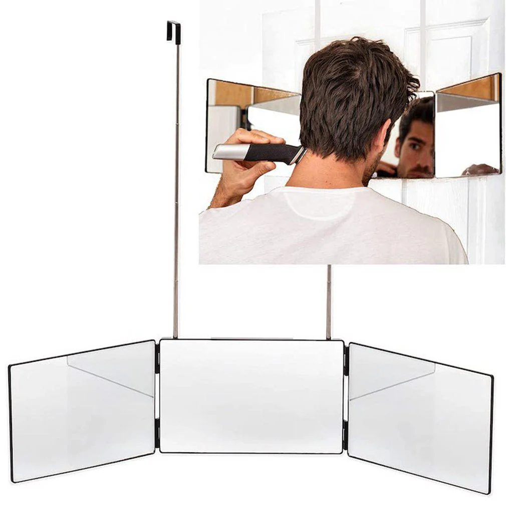 HULIANFU Three-fold Mirror A 360-degree Viewing Angle Practicing Home Decor Mirror For Self Hair Cutting And Styling DIY Haircut Tool - Deanwangkt