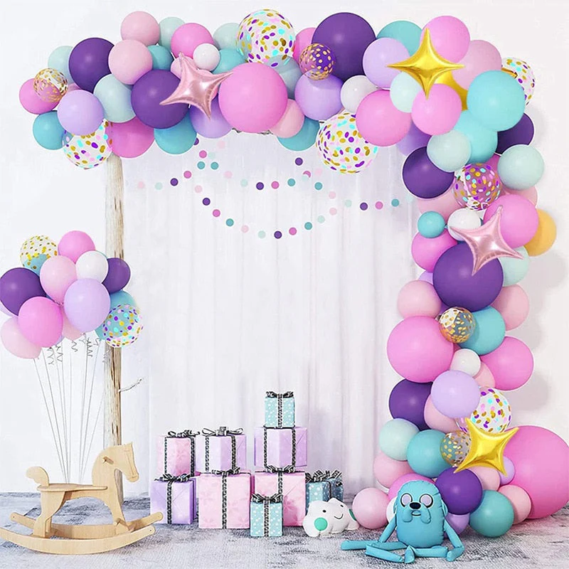 HULIANFU QIFU Macaron Balloons Garland Latex Ballons Arch Happy Birthday Party Decor Kids Adult Wedding Baloon Chain Baby Shower Balon - Deanwangkt
