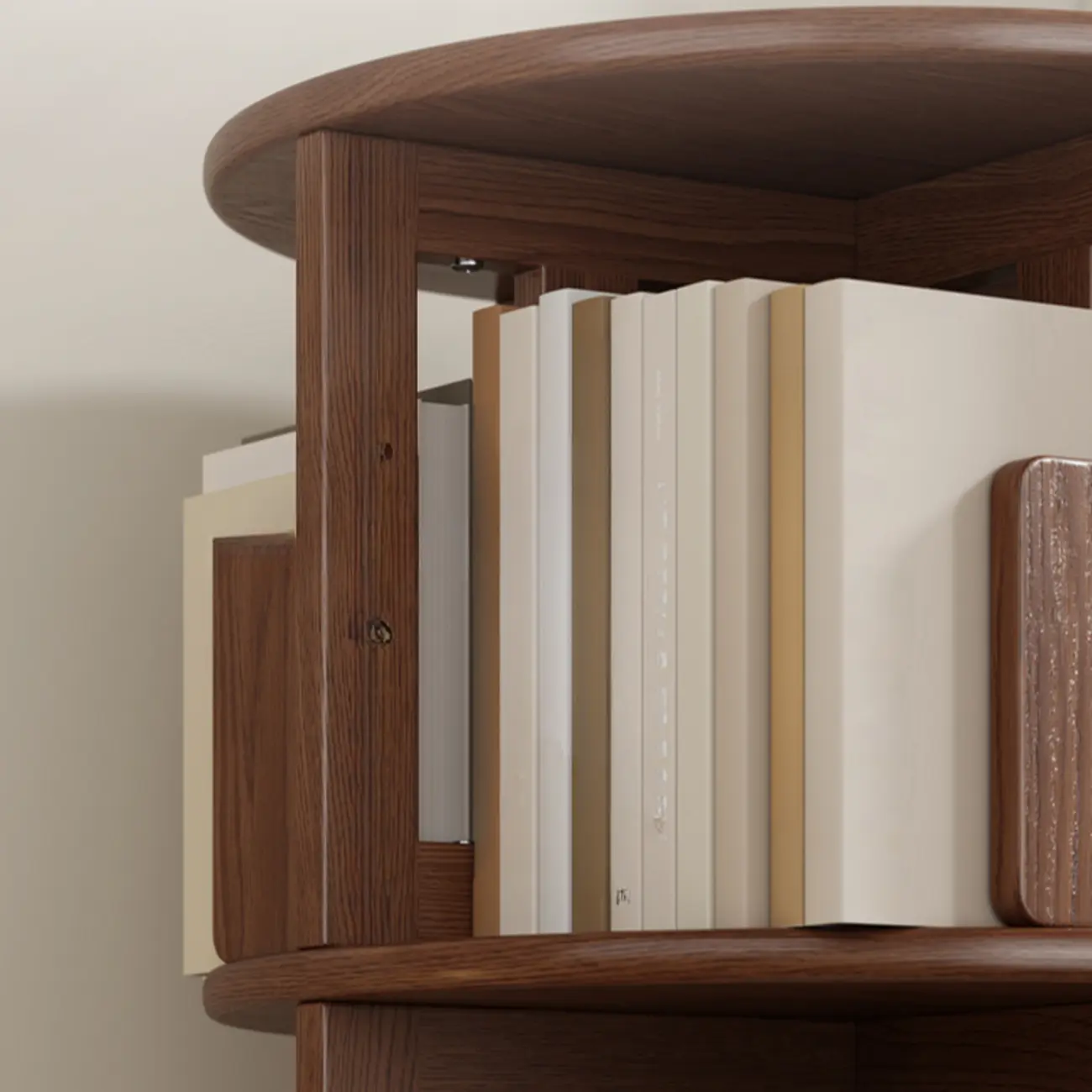 Wooden Vertical Narrow Rotating Bookcase