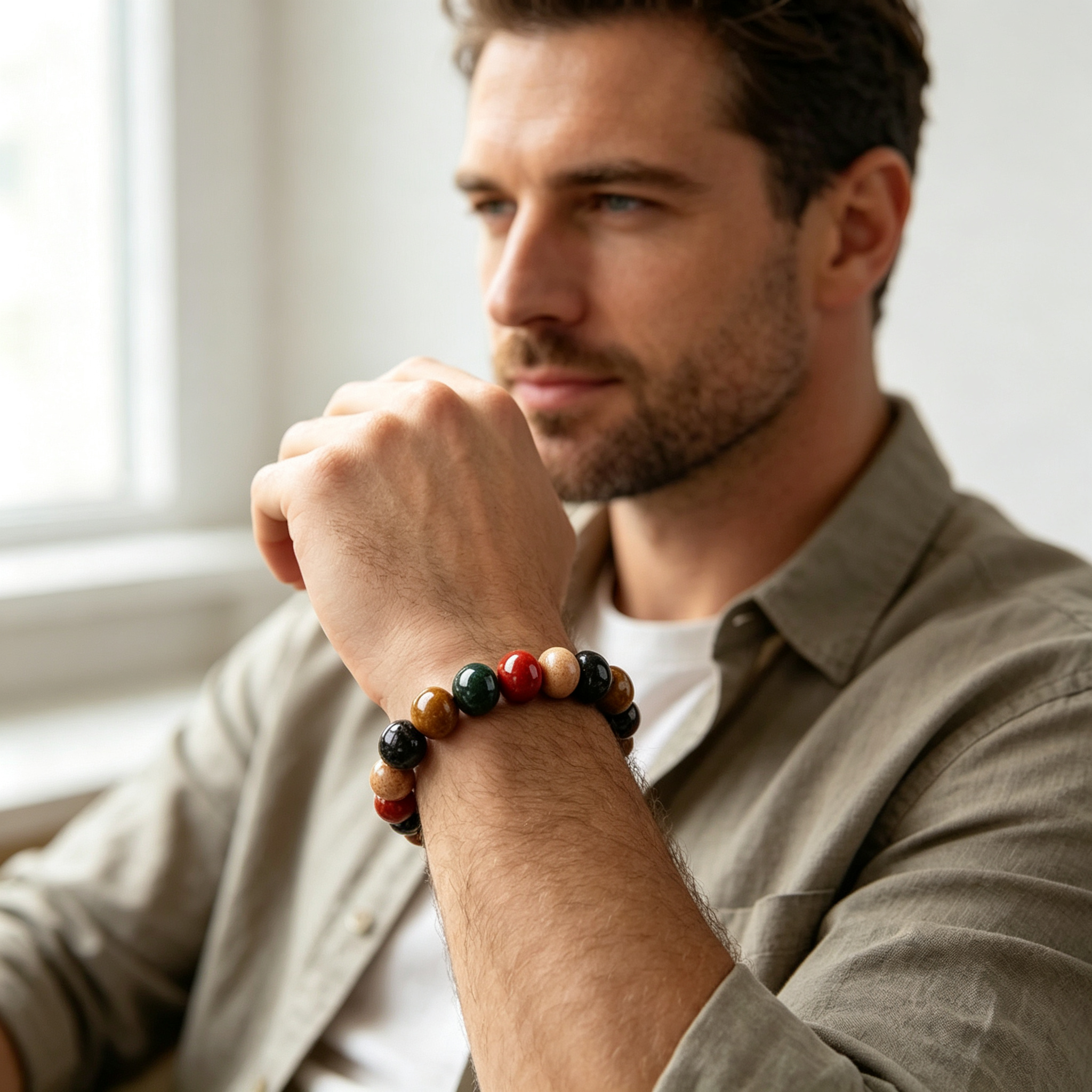 Five‑Elements Aromatic Beaded Bracelet, Hand‑crafted Spiritual Scented Bead Jewelry | Feng Shui Inspired Handcrafted Jewelry - Vibe Jew