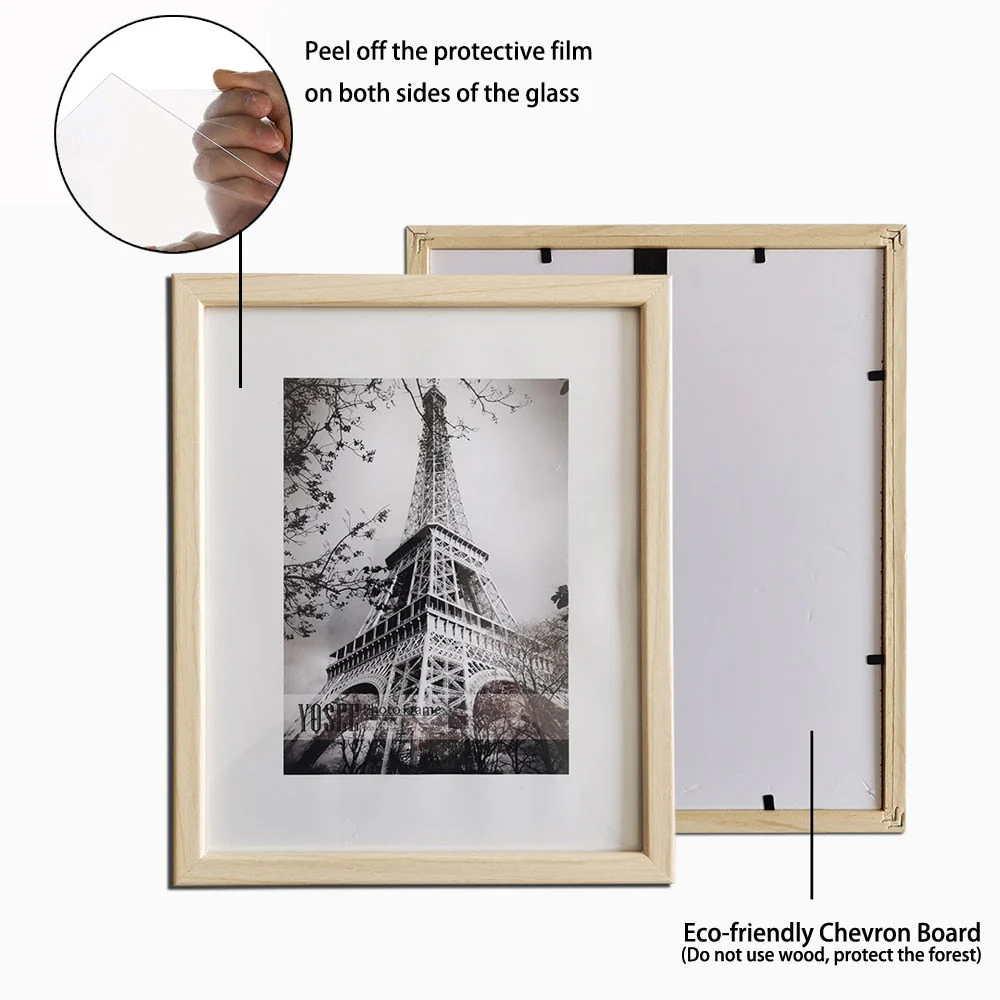 HULIANFU Photo Frame For Wall Picture Frame 9x13 13x18 20x25cm Pleix Glass Inside Classic Frames For Pictures - Deanwangkt