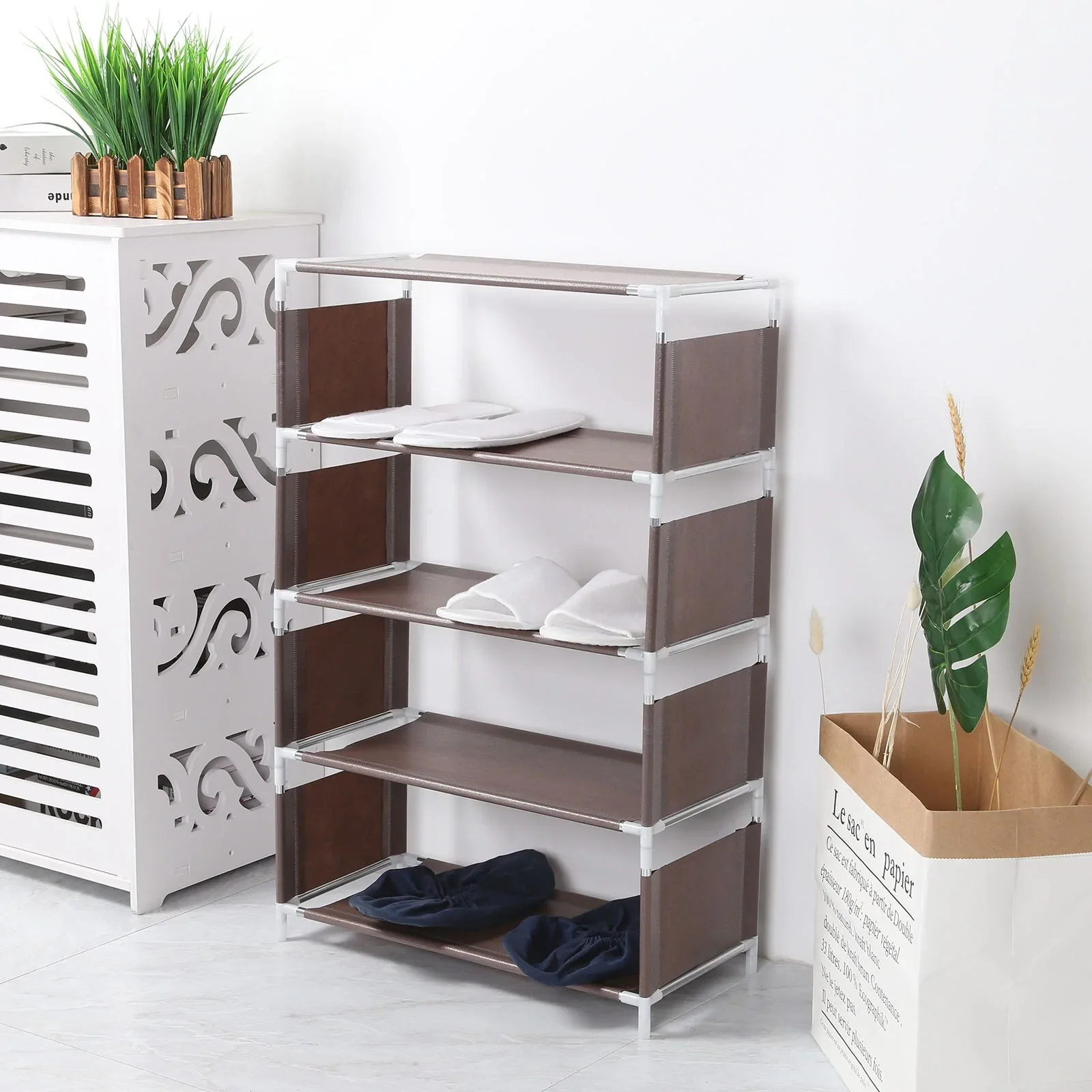 HULIANFU Multi-storey Shoe Rack Multi-functional Organizer Household Cloth Storage Rack Easy To Assemble Dormitory Provincial Space Rack - Deanwangkt