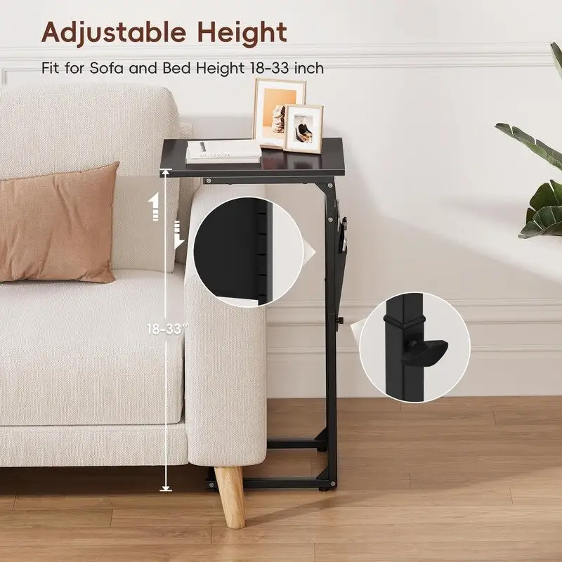 C Shaped End Table - 16D x 12W x 33H