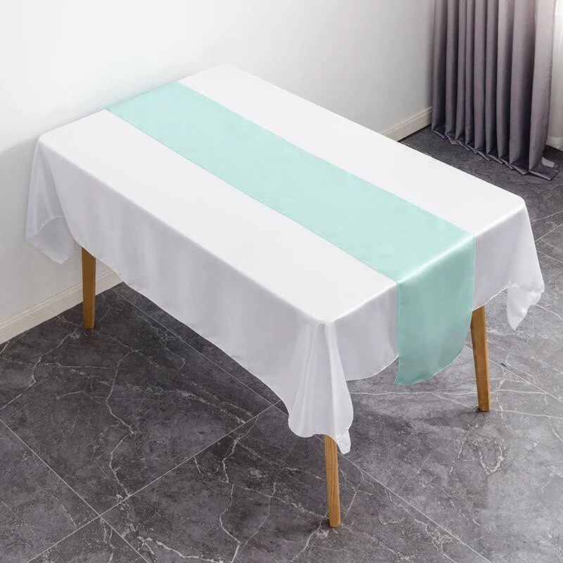 HULIANFU Table Runner Satin Shiny Colour Wedding Decoration Hotel Birthday Party Show Banquet Table Runner - Deanwangkt