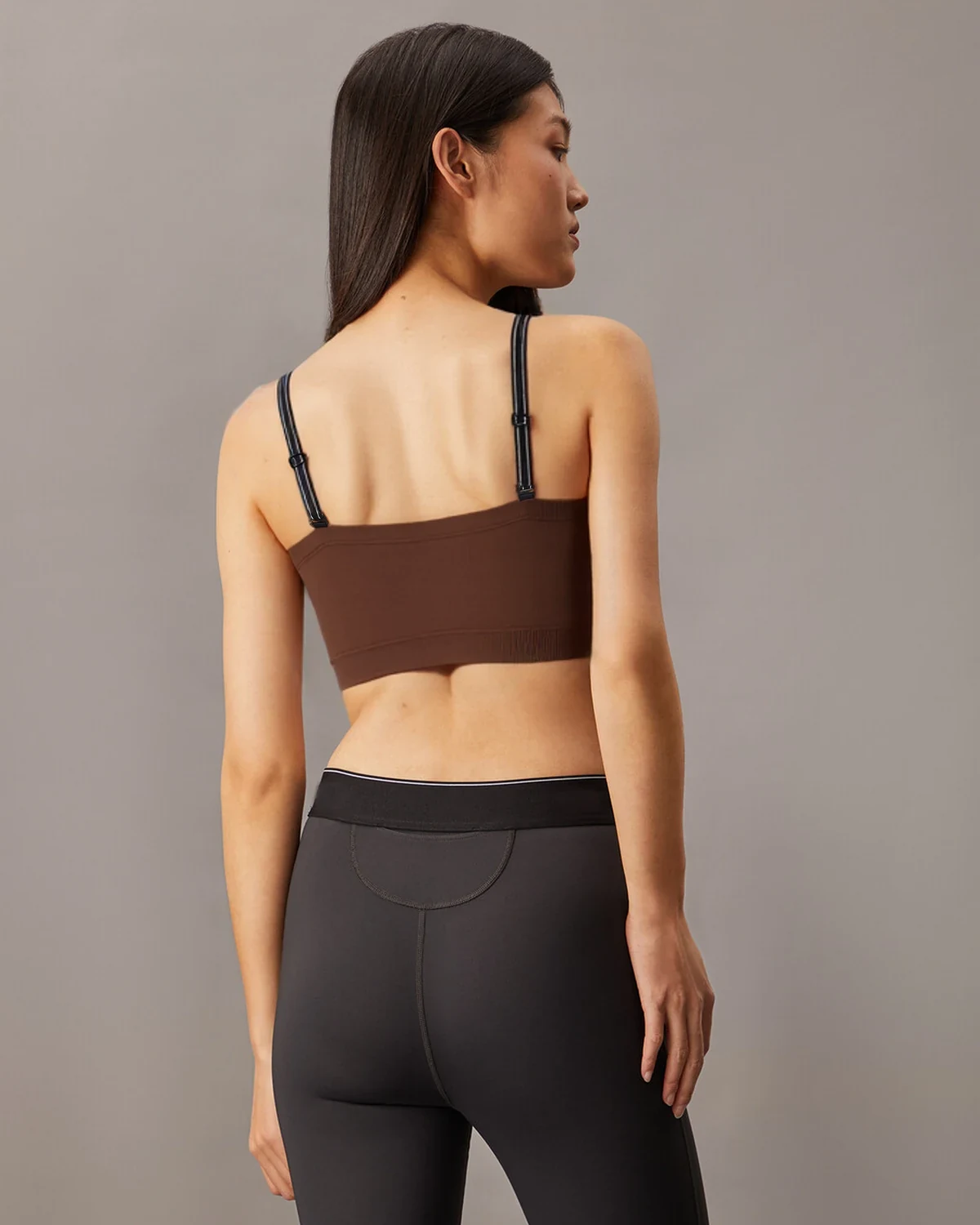 Women's Contrast-Strap Sports Bra High-Stretch Shockproof Fixed One-Piece Cup Fitness Yoga Tube Top Underwear Bra