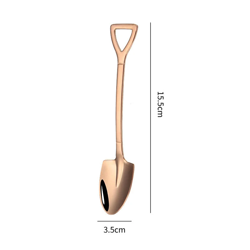 HULIANFU Shovel Spoon Stainless Steel Teaspoon For Coffee Spoon Fruit Ice Cream Dessert Scoop Kitchen Accessories Wedding Christmas Gift - Deanwangkt