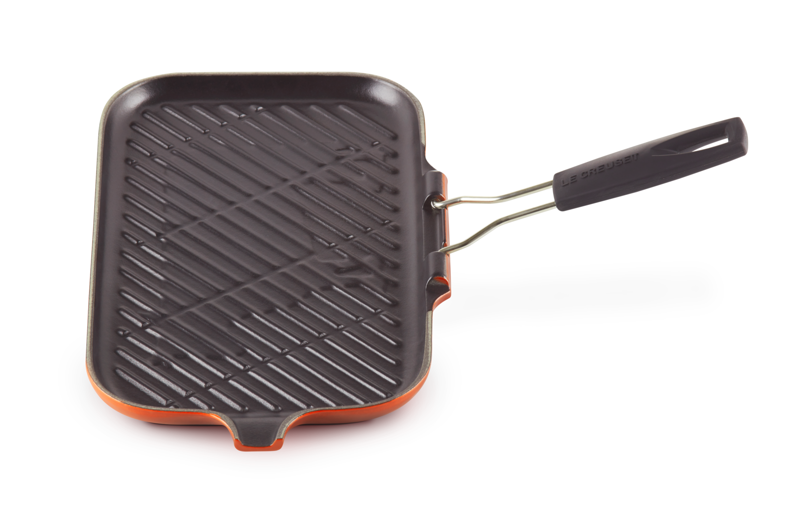 Cast Iron Rectangular Grill with Silicone Handle