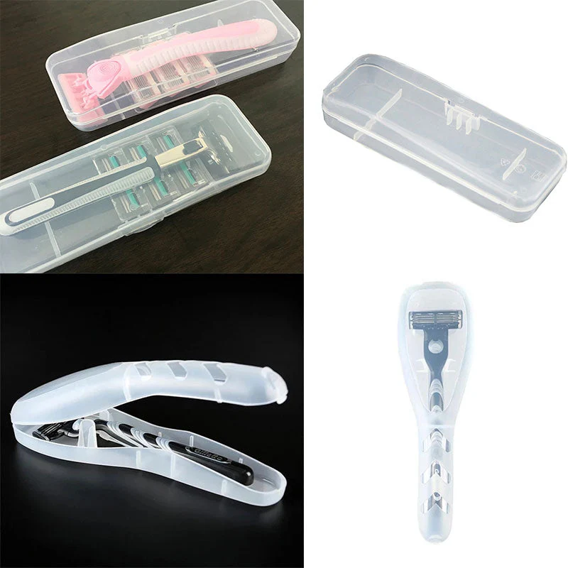 HULIANFU Men  Shaver Storage Box Transparent Plastic Razor Blades Holder Portable Travel Razor Case High Quality Shaving Box Containers - Deanwangkt