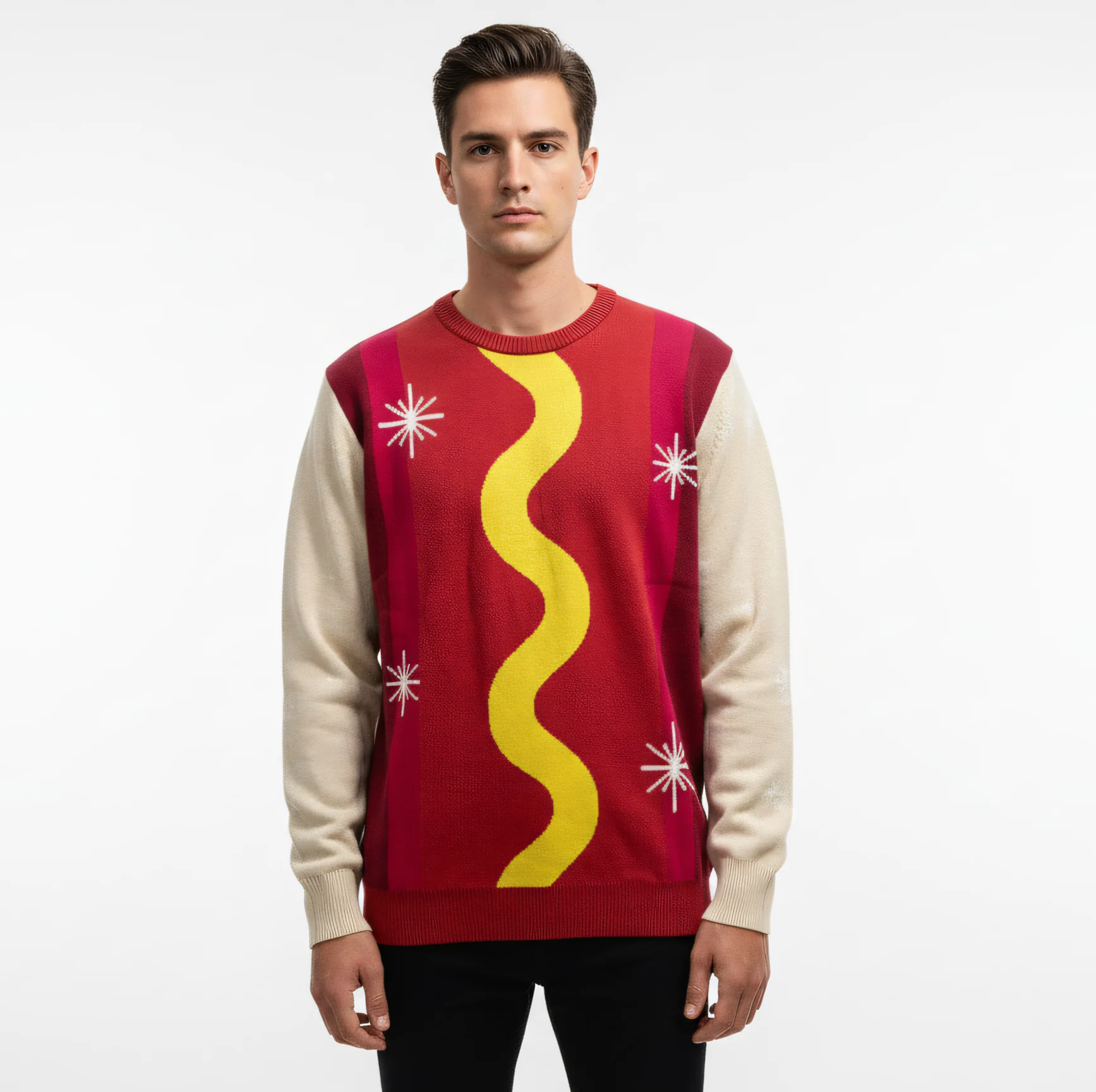 Wienerschnitzel Adult Unisex Slap My Buns Funny Hotdog Ugly Christmas Sweater