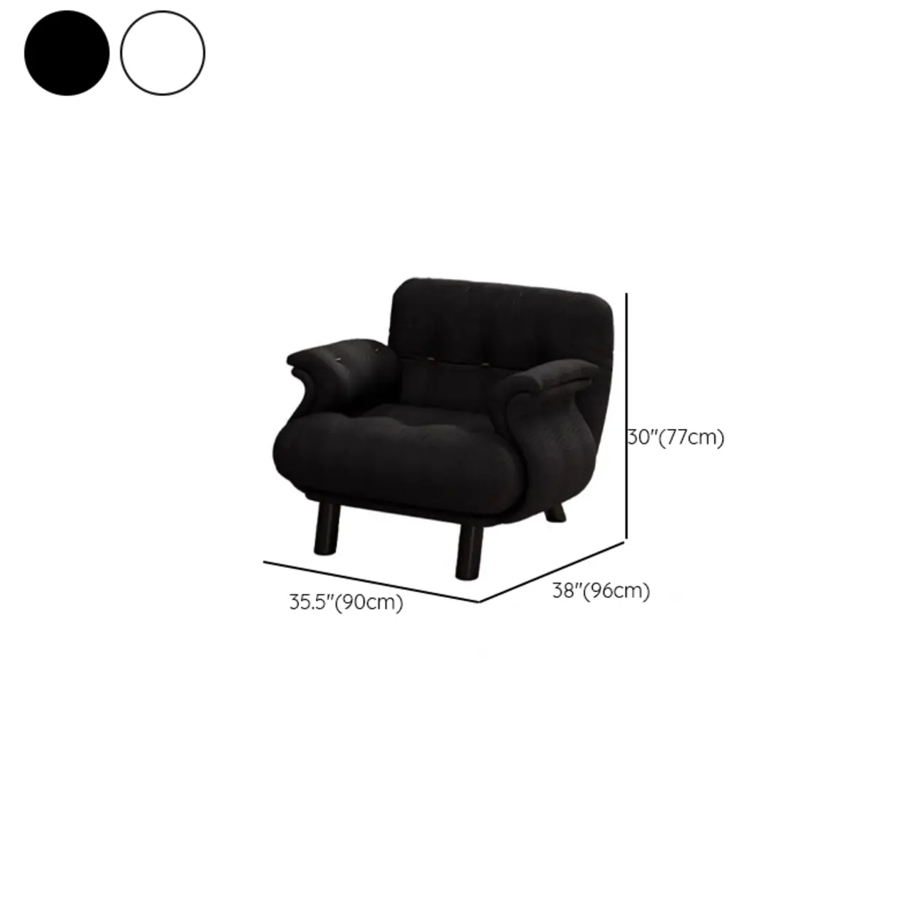 Elegant White Snowflake Velvet Upholstered Arm Accent Chair