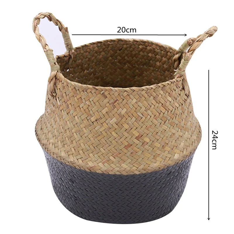 HULIANFU Straw Weaving Flower Plant Basket Grass Planter Basket Indoor Outdoor Flower Pots Cover Plant Containers for Plantable Plants FU - Deanwangkt