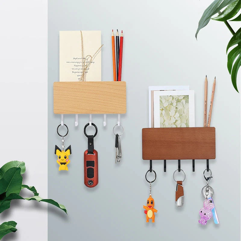 HULIANFU Rack Storage Rack Key Wooden Hanger Home Wall Vintage  Hallway Home Space Saving Small Bedroom Door Back Decorative Room Rack - Deanwangkt