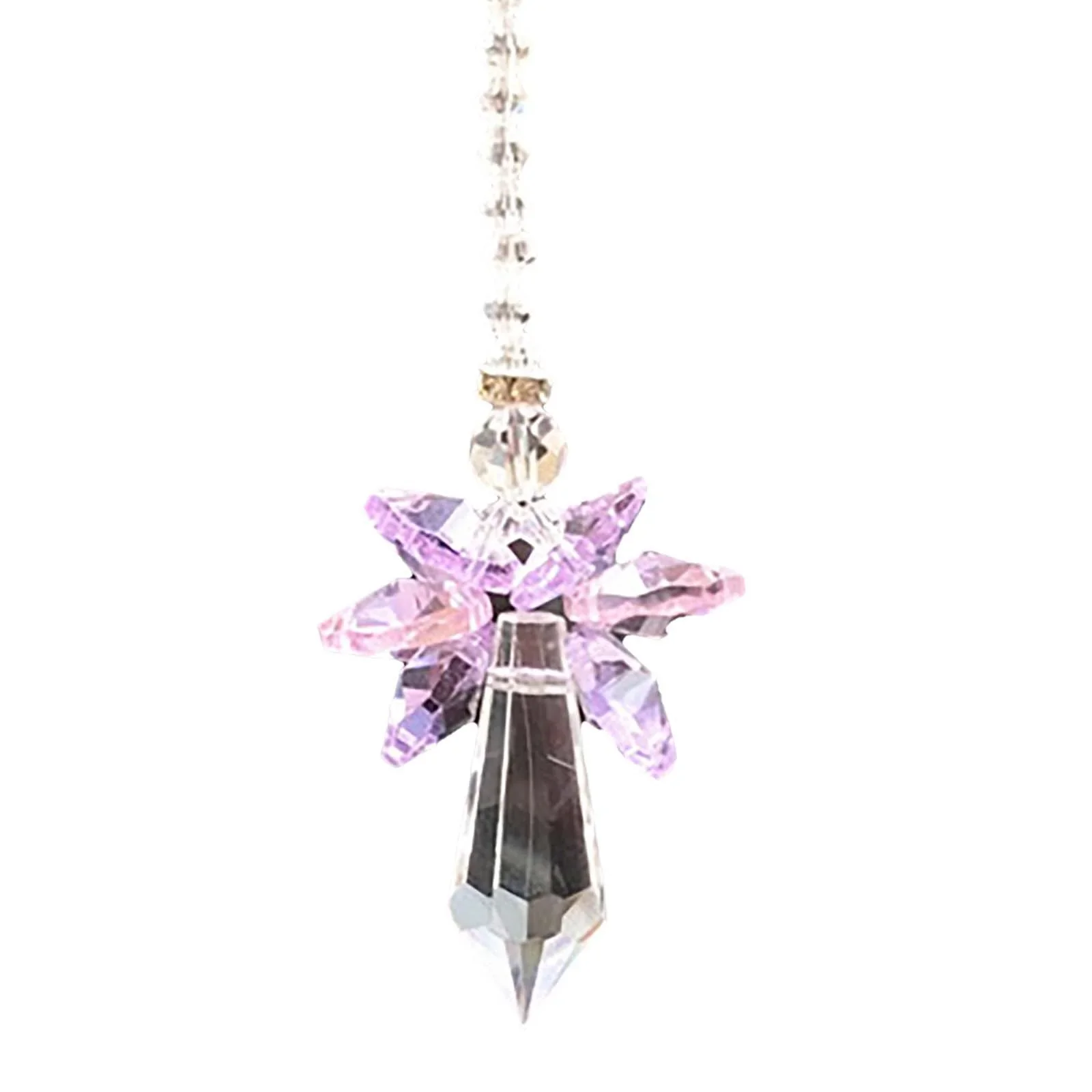 HULIANFU Modern Rainbow Crystal Angel Chakra Suncatcher Charm Window Door Wind Chimes Living Room Hanging Decorations Car Pendant - Deanwangkt
