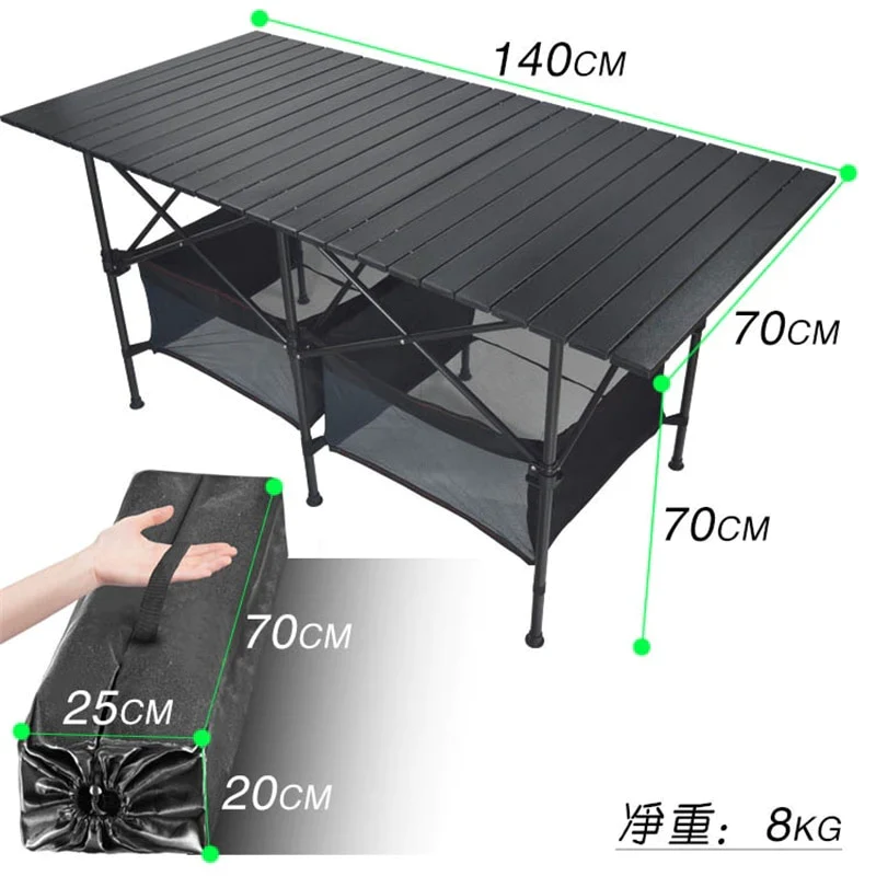 HULIANFU New Outdoor Folding Table Chair Camping Aluminium Alloy BBQ Picnic Table Waterproof Durable Folding Table Desk - Deanwangkt