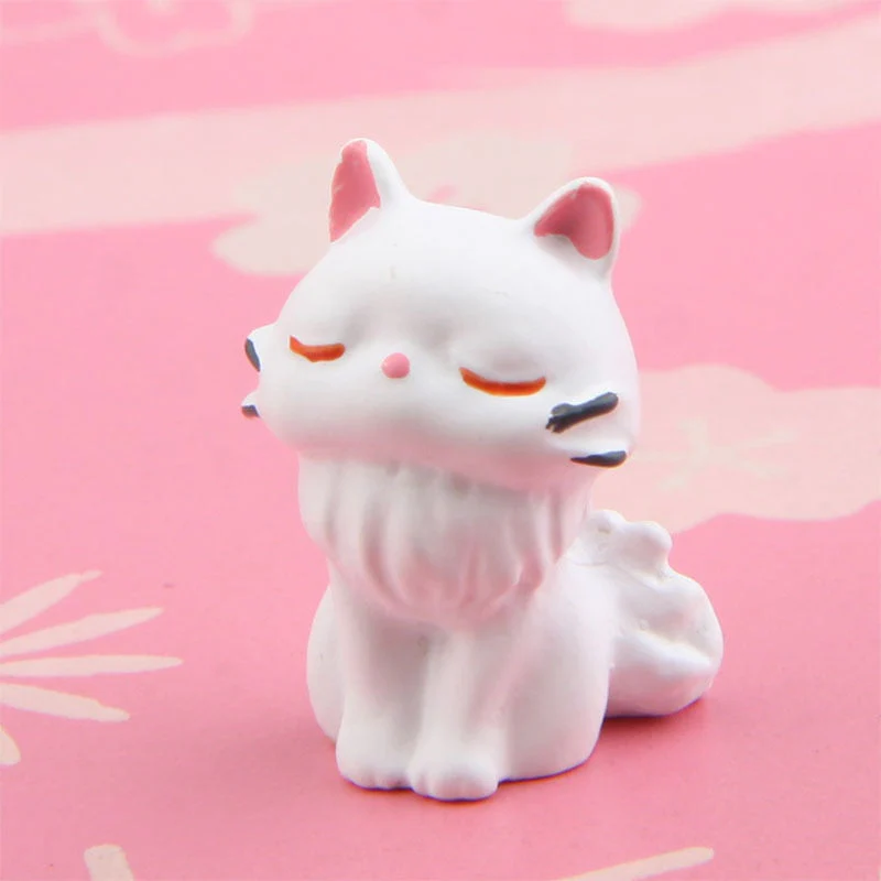 HULIANFU Lovely Cartoon Big Black Cat White Cat Model Figurines Decoration Desk Decor DIY Crafts Garden Home Office Ornament Miniatures - Deanwangkt